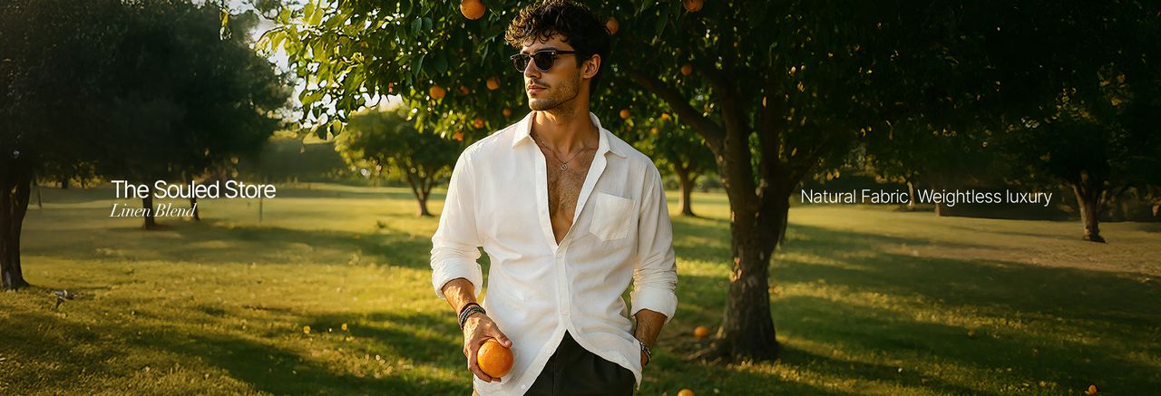 Men_HP Banner_Cotton Linen: Pearl White _Cotton Line _Cotton Line Shirts