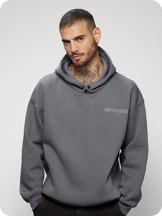 Hooded Pullover: Slate undefined Online