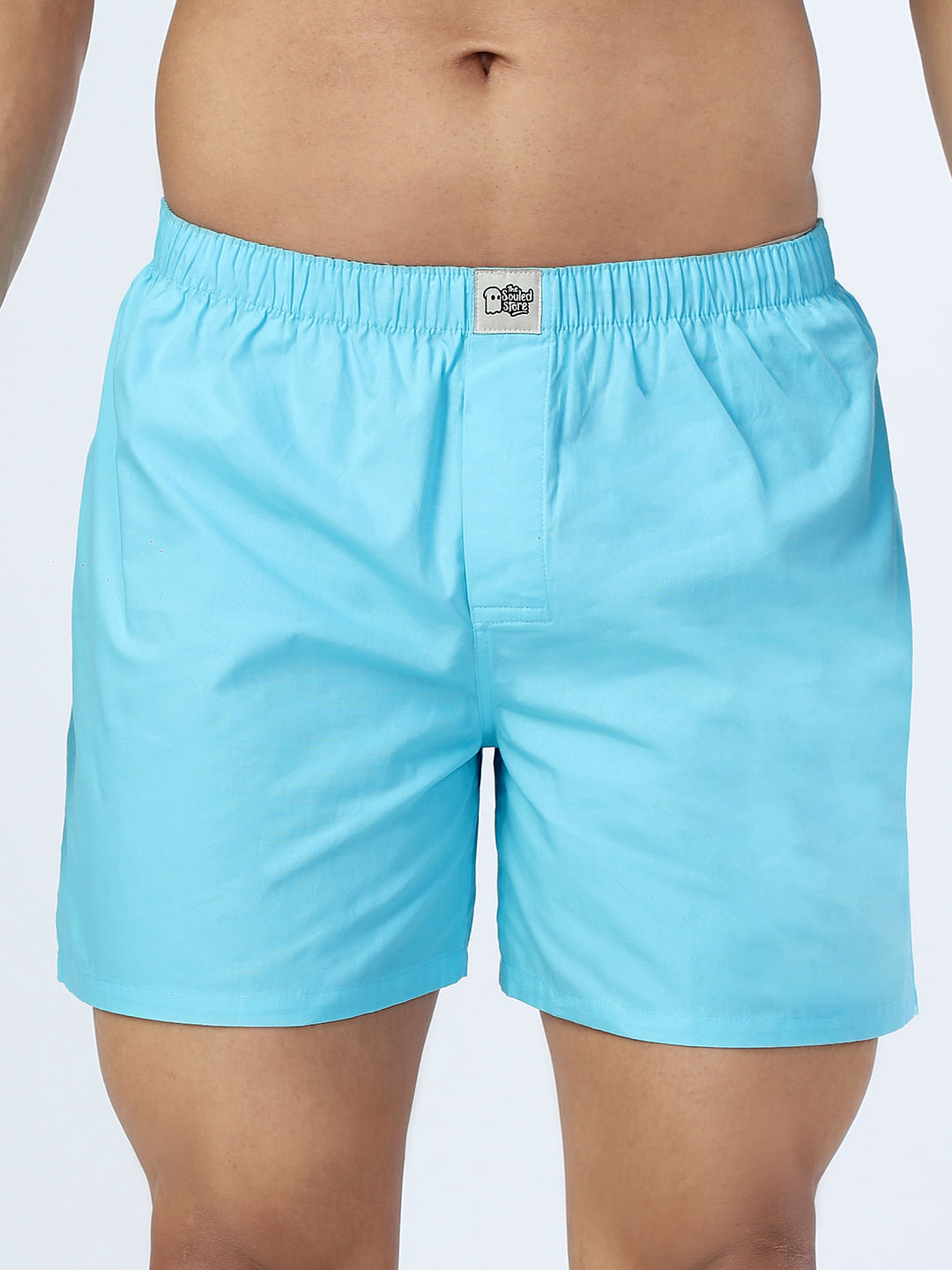 Buy Solids: Sky Blue Boxer Shorts online at The Souled Store.
