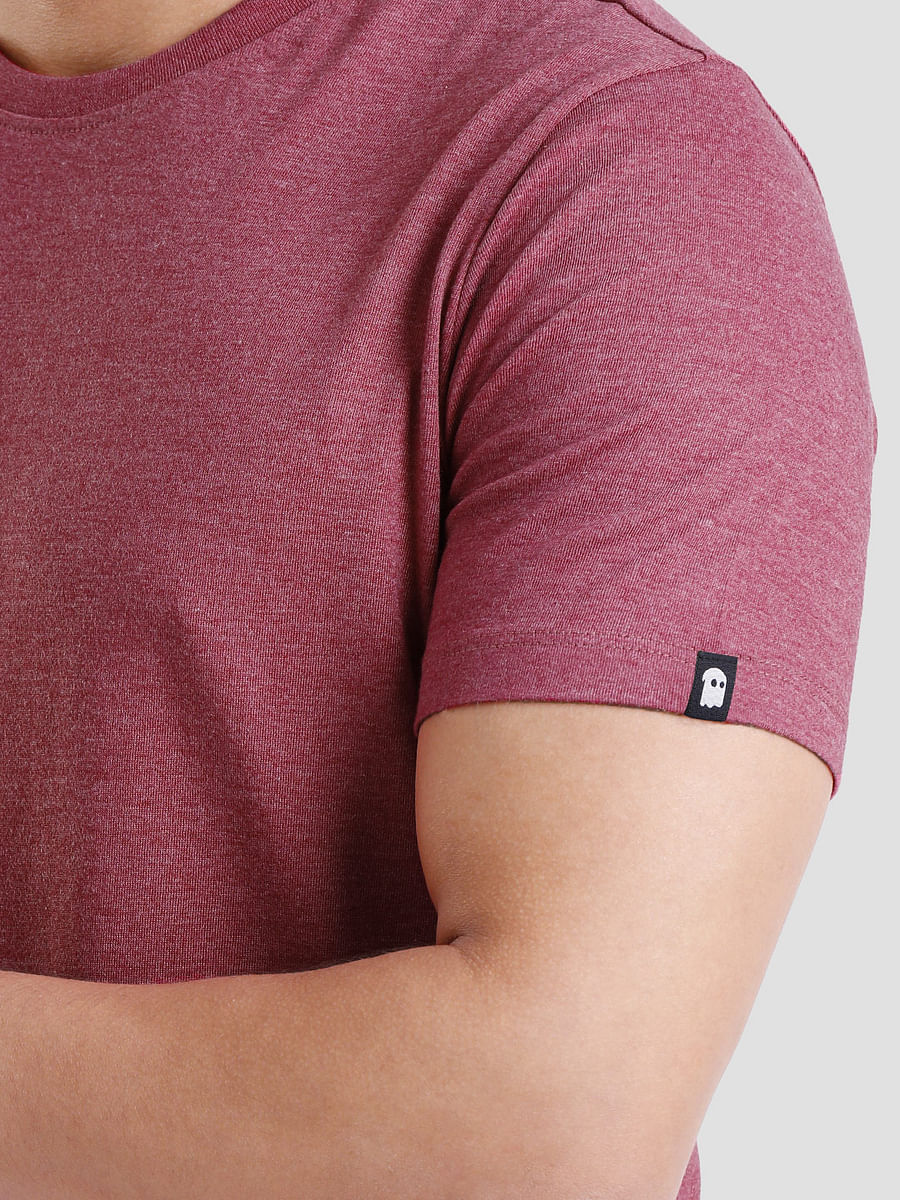 maroon melange t shirt