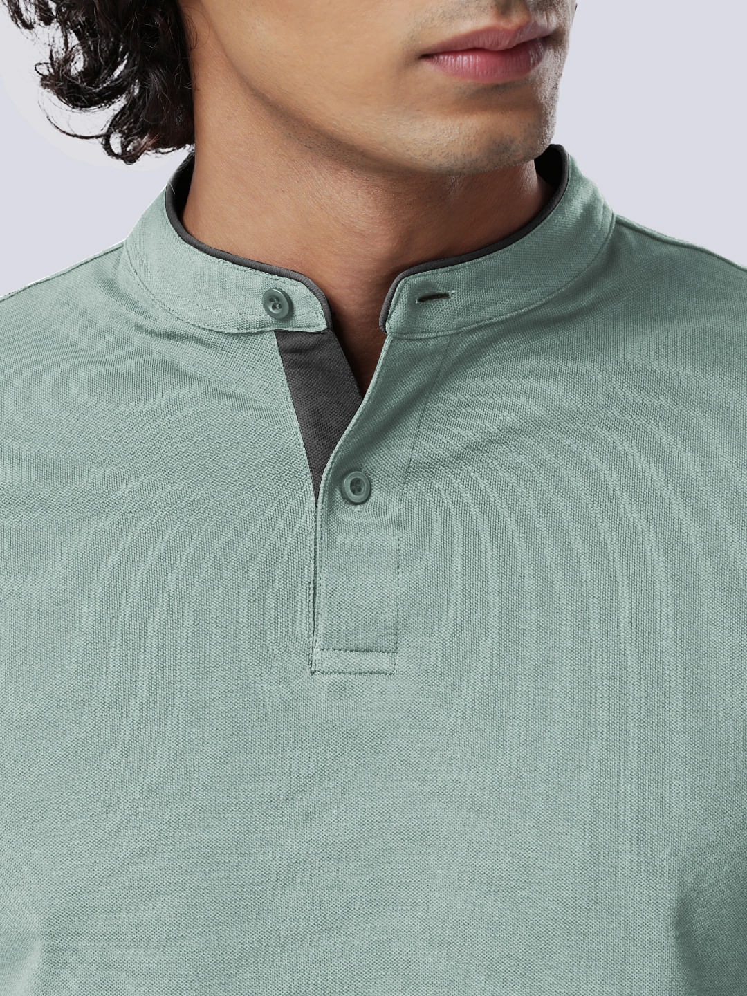 Buy Solids Mandarin Polo: Sage Green Mandarin Polos online at The ...