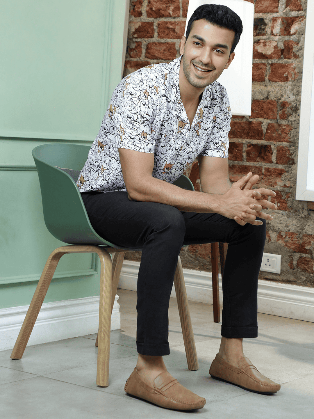 Solids: Black Men Cotton Pants