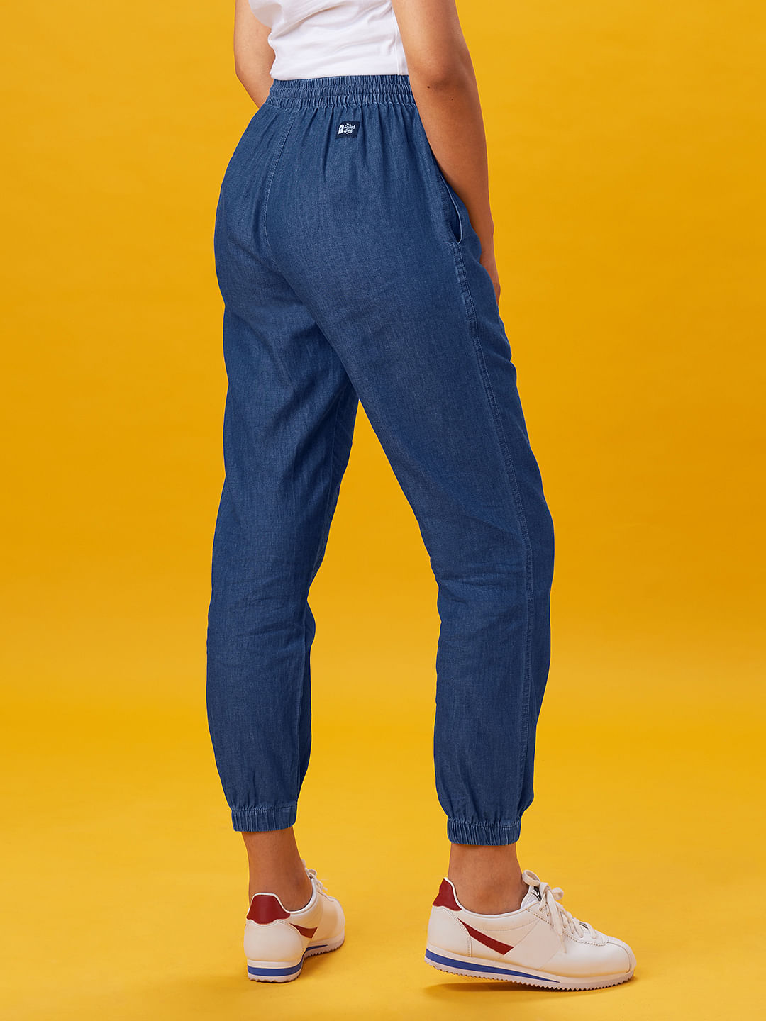 Buy Space Blue Womens Denim Jogger Online