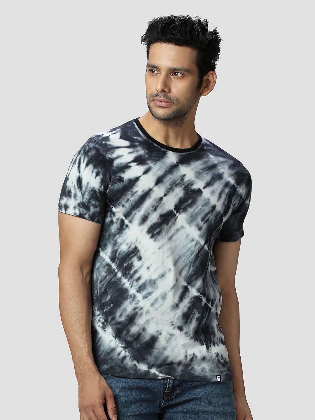 Buy Tie Dye (Diagonal Grey) T-Shirts online at The Souled Store.