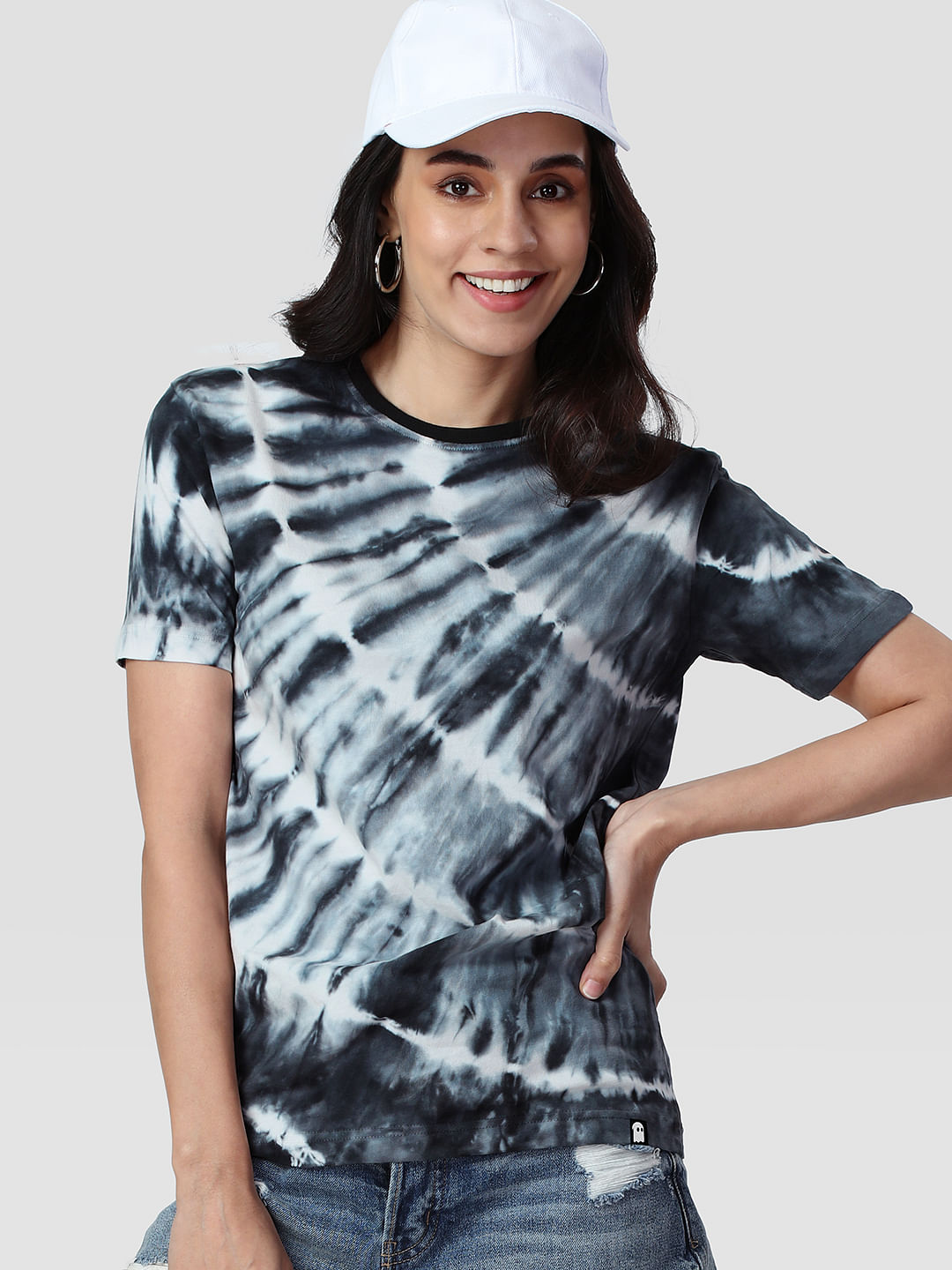 Buy Tie Dye (Diagonal Grey) T-Shirts online at The Souled Store.