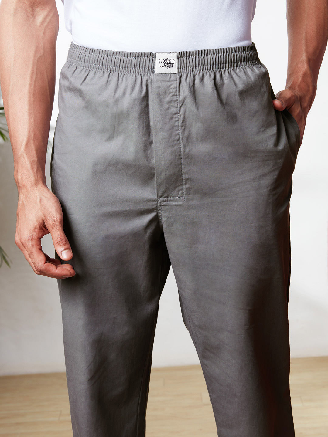 Grey Checked Premium Cotton Lounge Pant Pajama Online In India