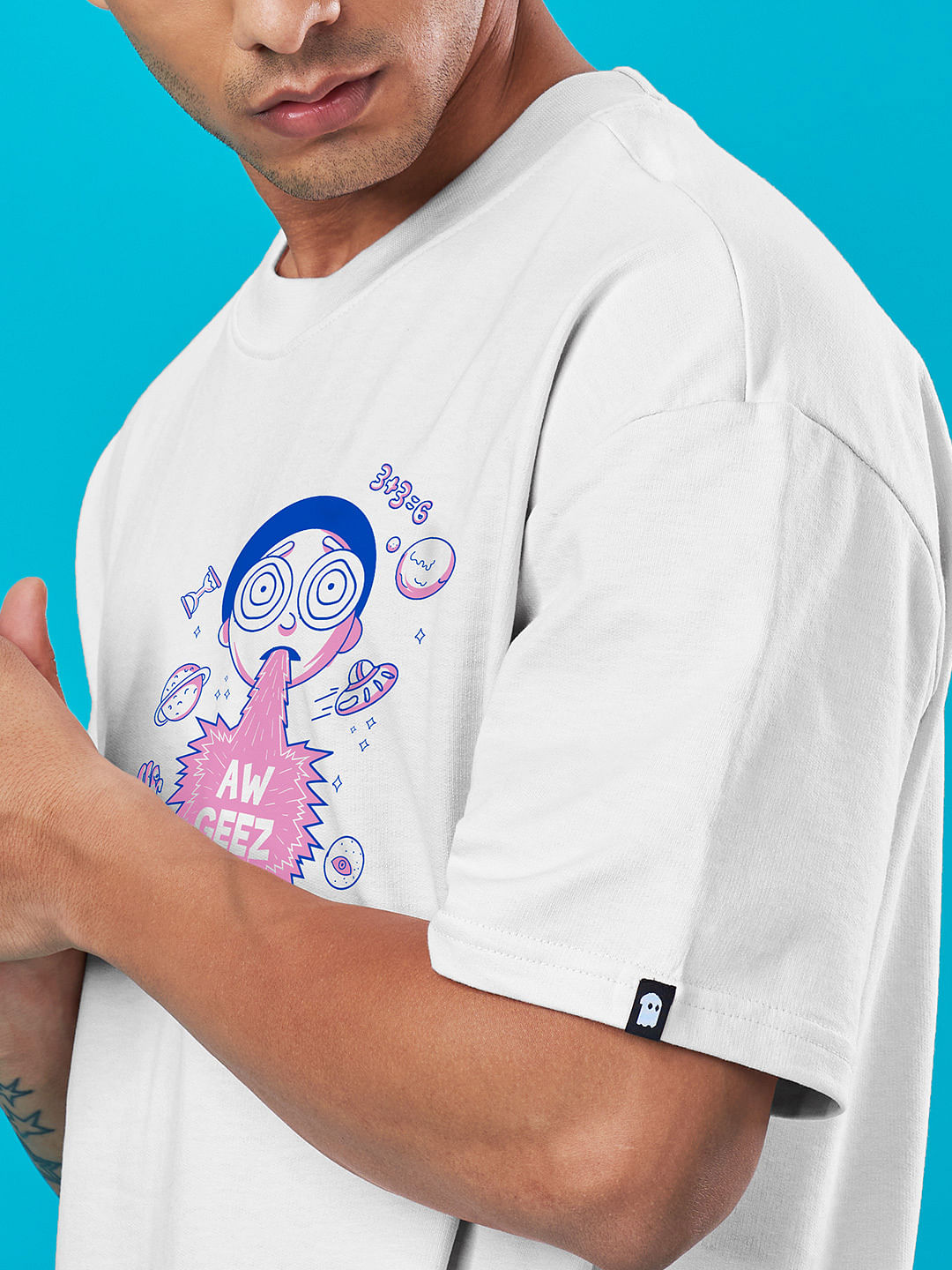 Buy Rick And Morty: Aw Geez Oversized T-shirt Online.
