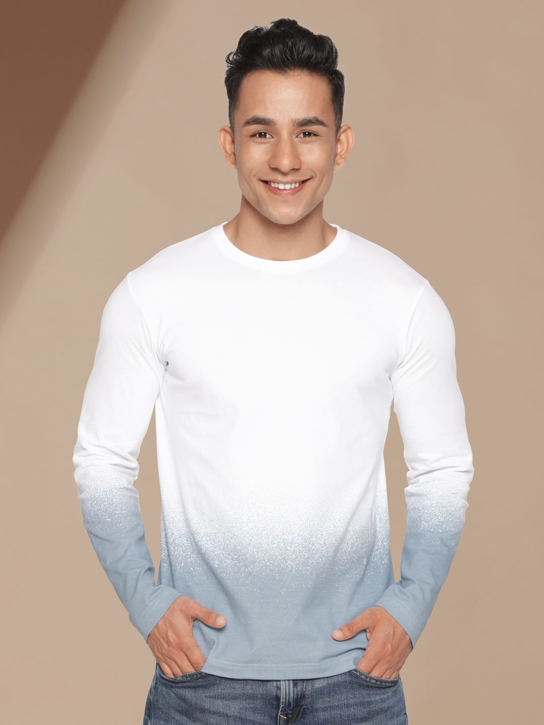 Grey Grunge Full Sleeve T-shirts online 