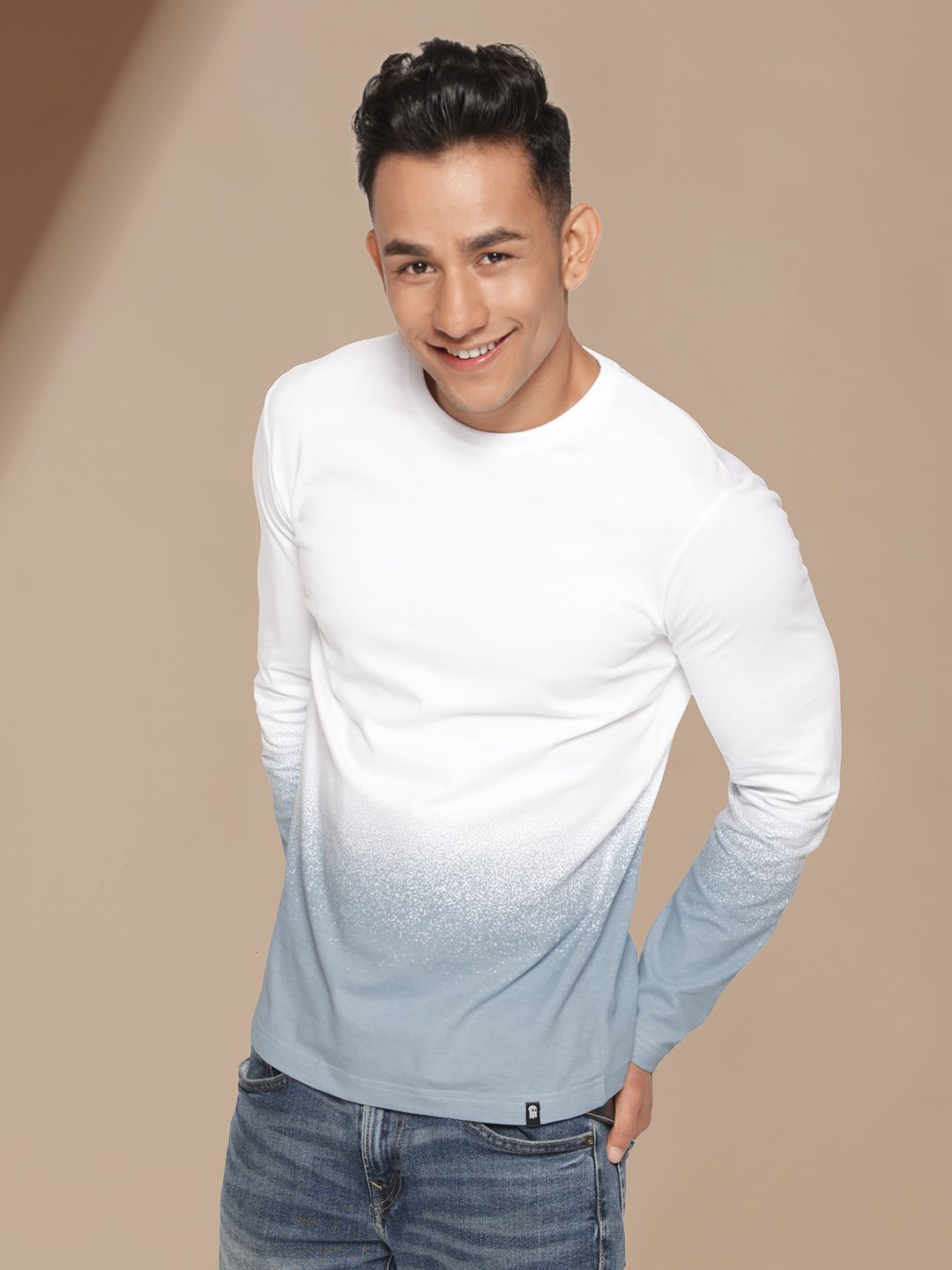 Grey Grunge Full Sleeve T-shirts online 