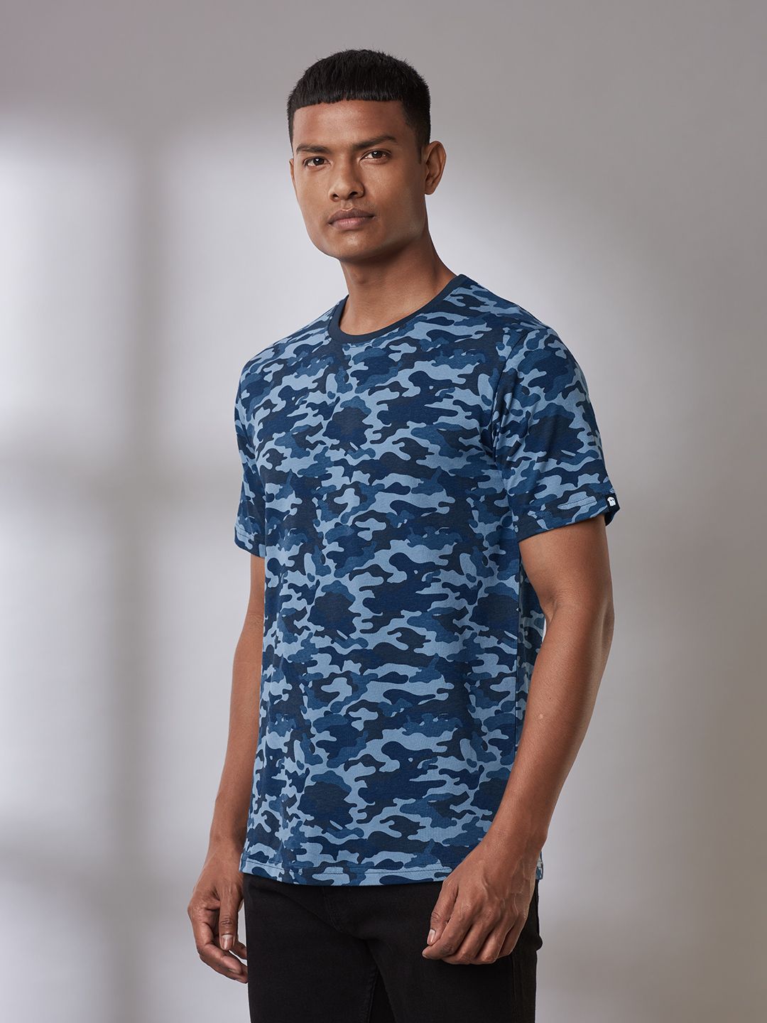 Blue Camouflage Solids Tshirts