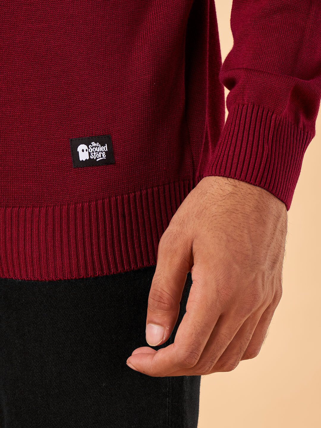 Buy Solids: Pomegranate Turtle Neck Pullovers