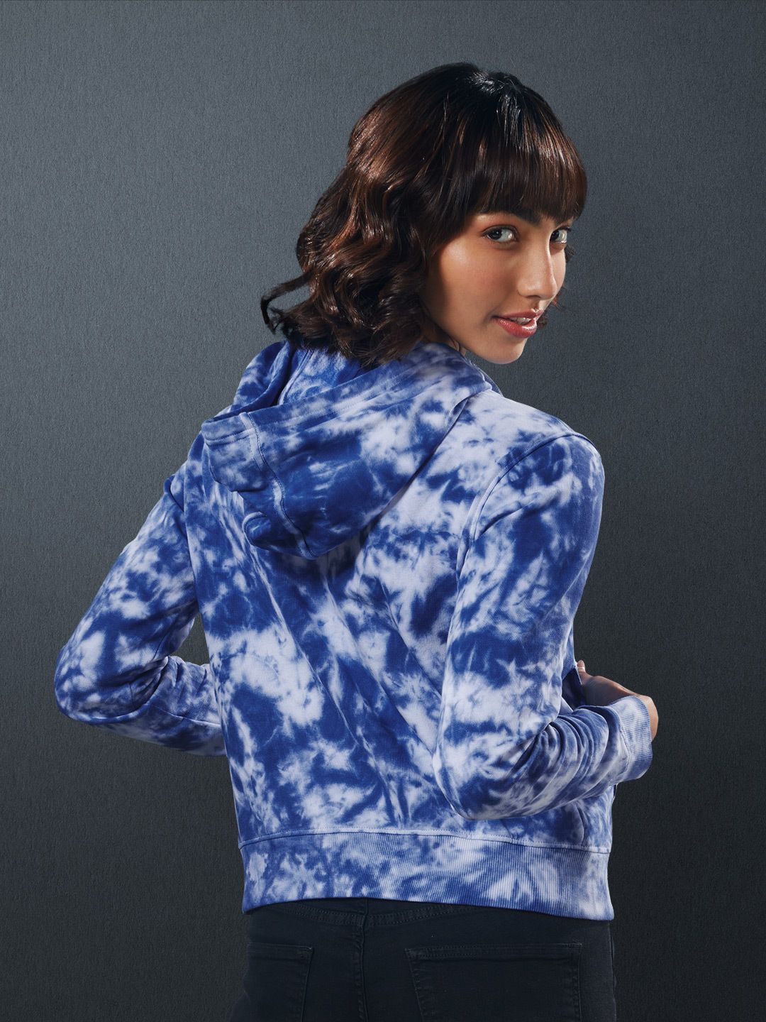 Buy Tie Dye: Blue Mist Women Hoodies