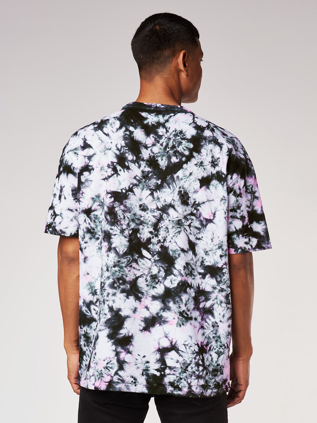 Buy Tie dye Grey and Black Oversize T-shirt