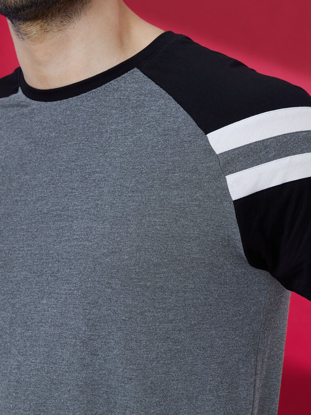 Buy Solids Drop Cut Charcoal Drop Cut Tshirts online.