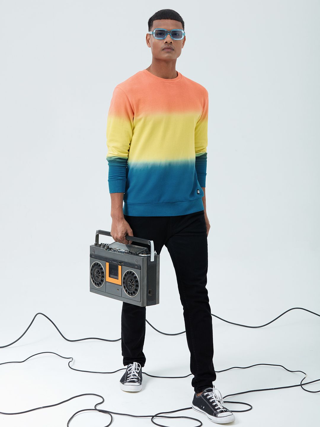 Green Tie Dye Men's Sweatshirt