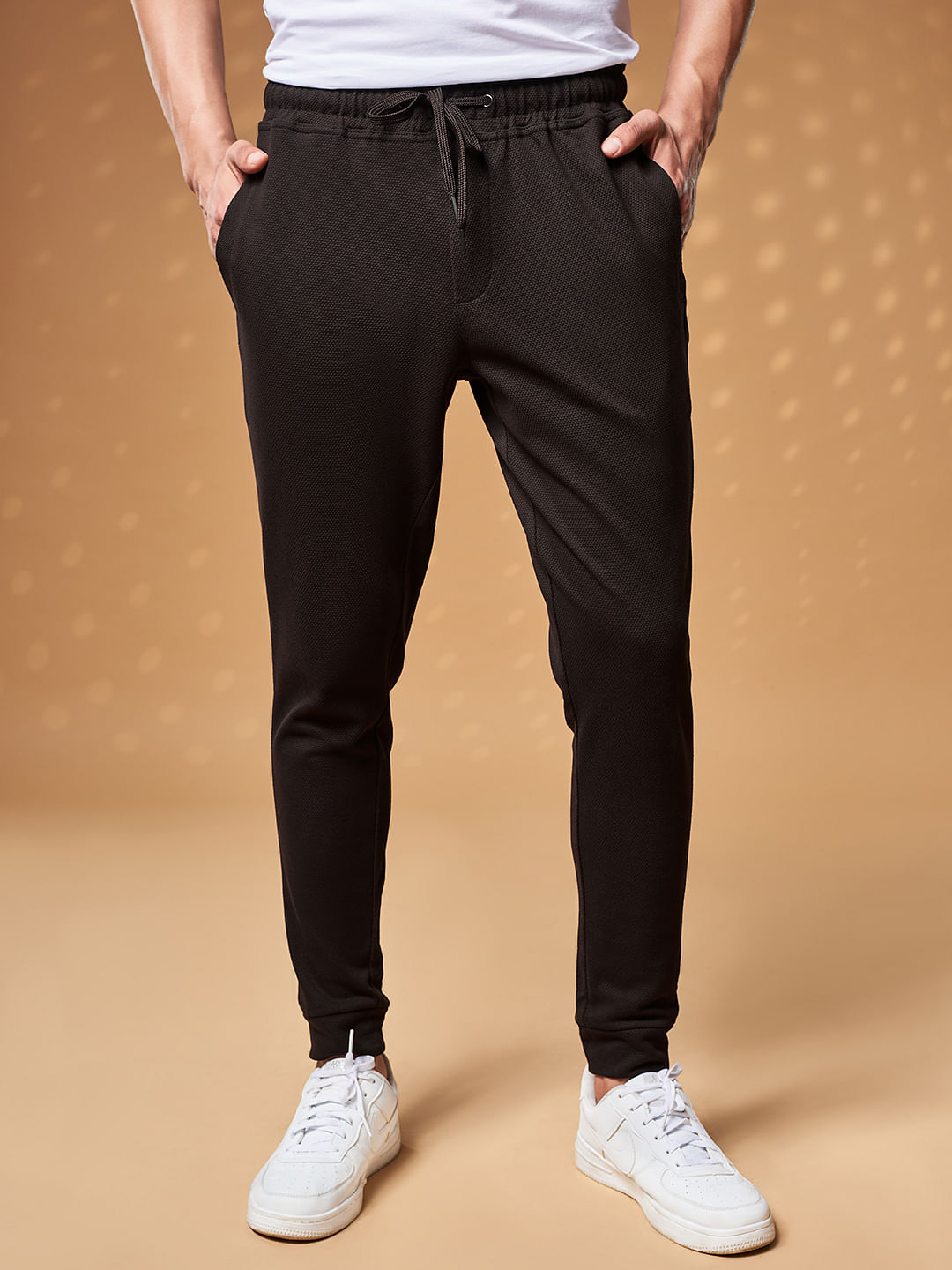 Buy Chocolate Brown Honeycombed Joggers Online
