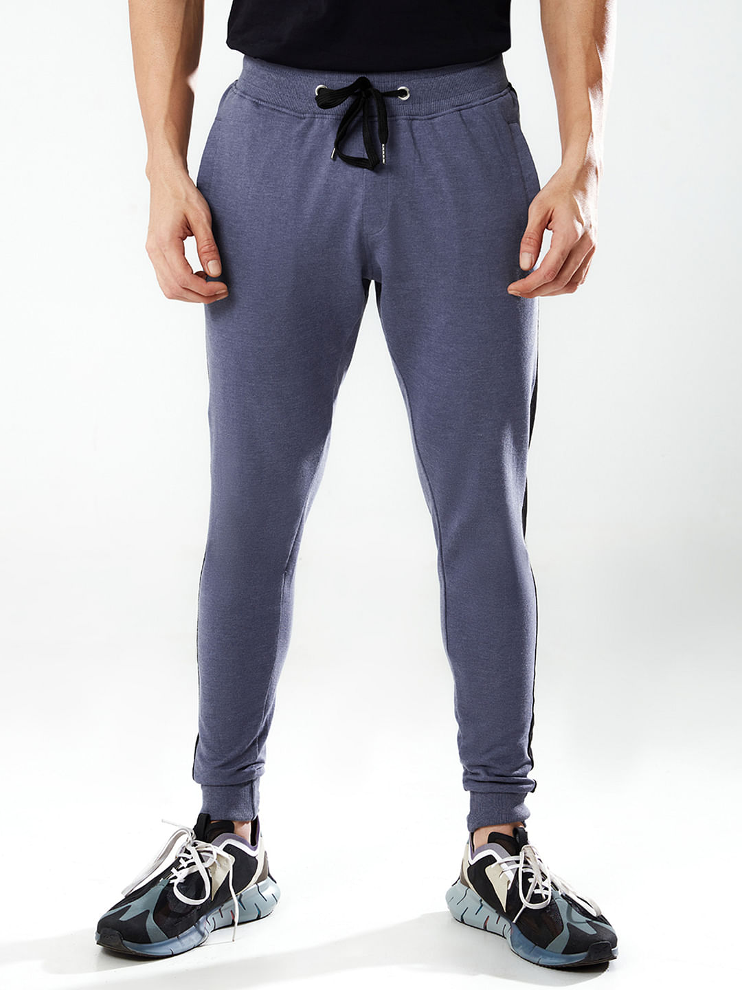 Buy Solids Denim Melange Joggers Online