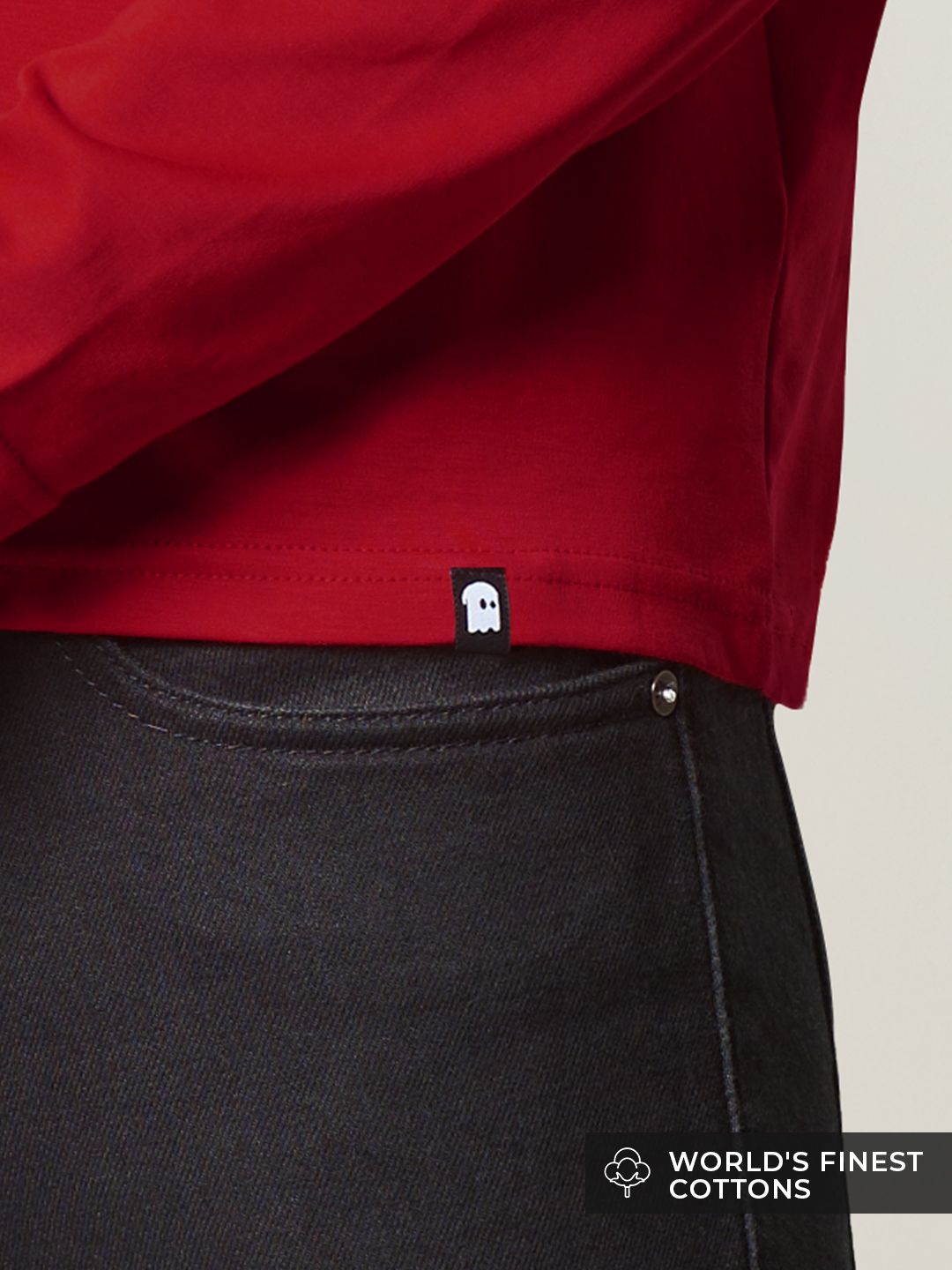 Supima: Poppy Red Supima Full Sleeve Henley T-Shirts price