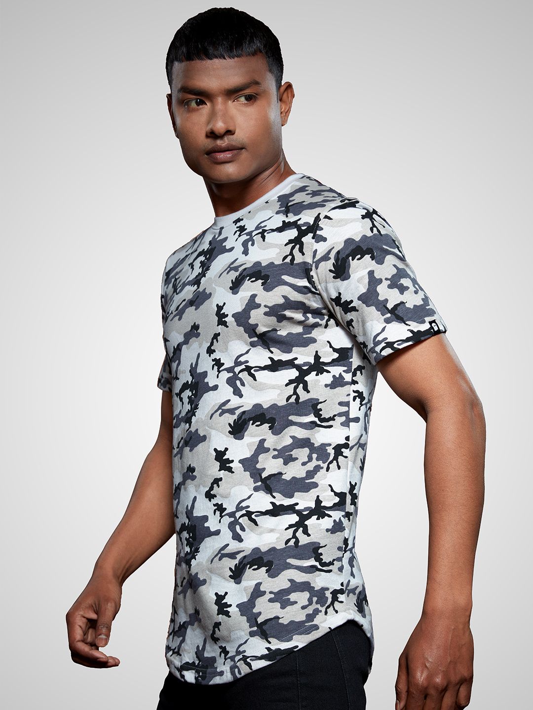 Buy Solids White Camo Drop Cut Tshirts Online.