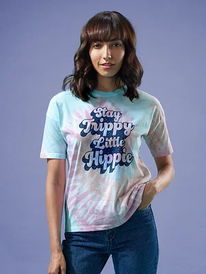 Buy Tie dye Stay Trippy Drop Shoulder T-shirt