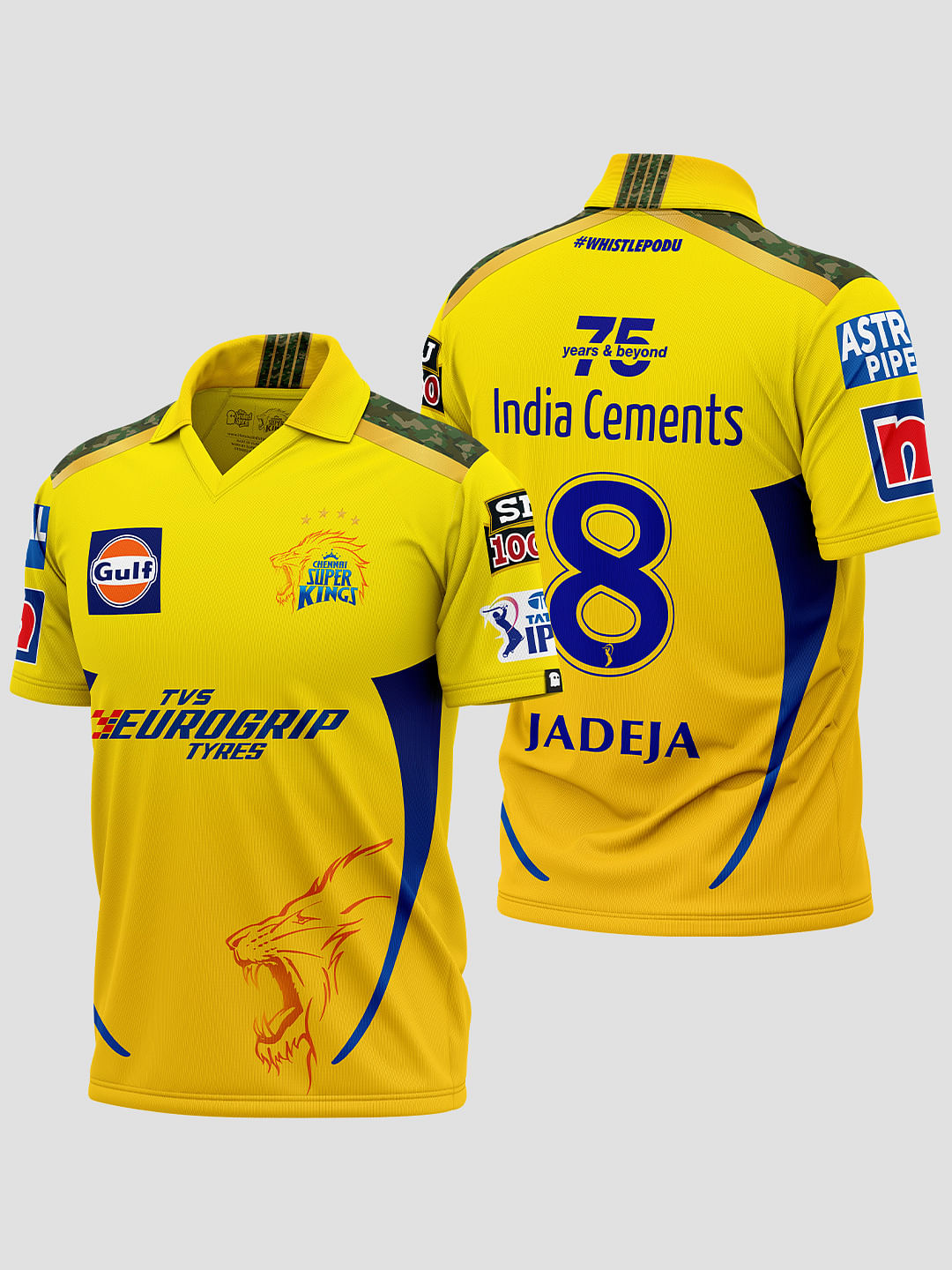 Buy Official CSK Official Match 2022 Jadeja 8 Jersey Online.