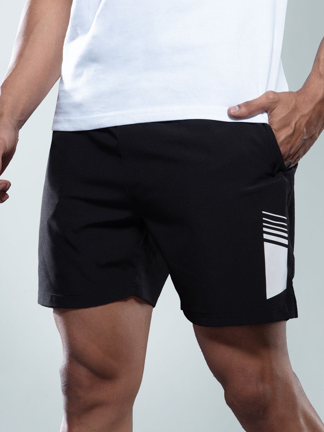 Buy Solids Black Men's Running Shorts Online.