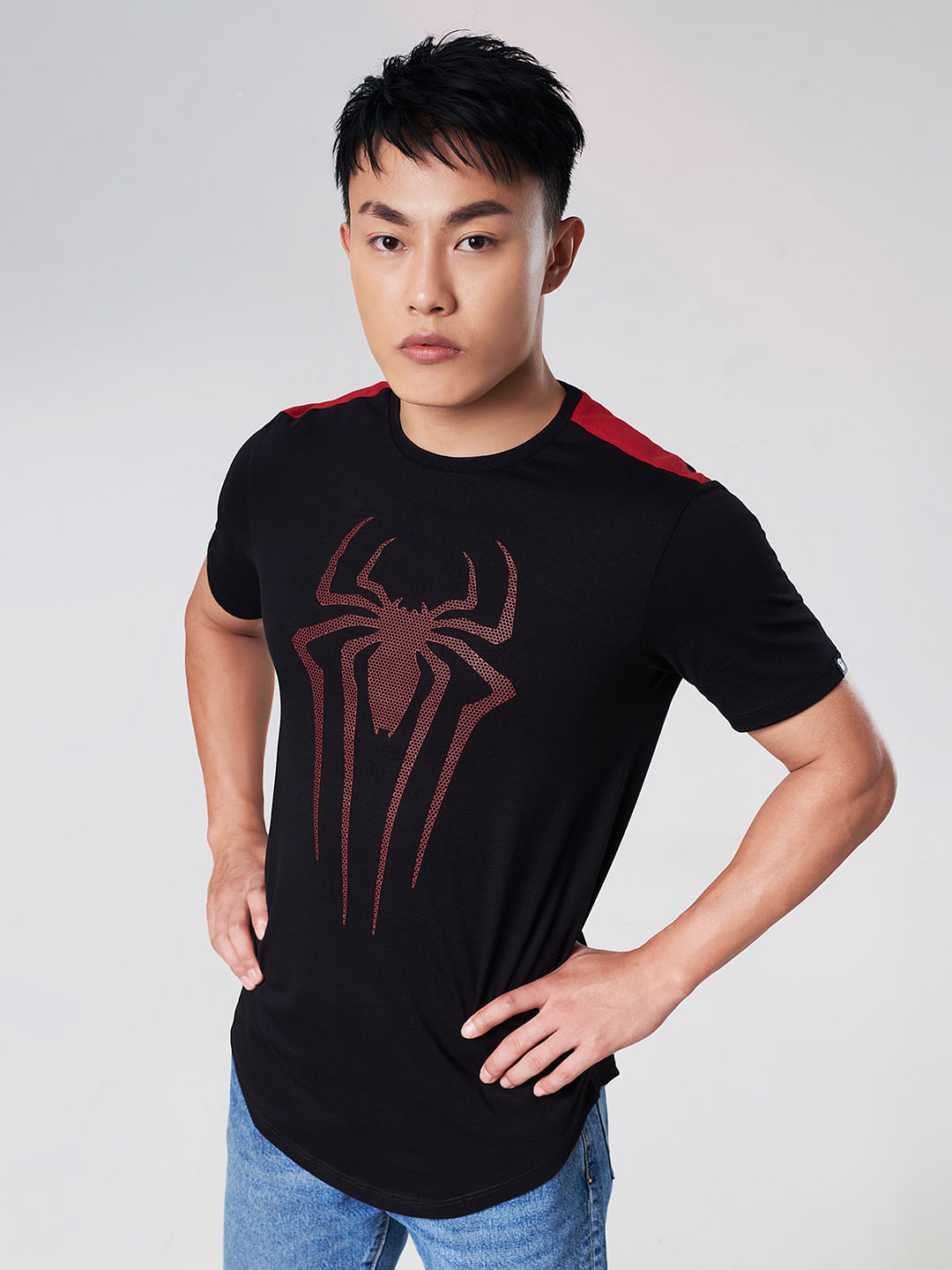 Buy Spider Man Web Crawler Drop Cut T shirt Online