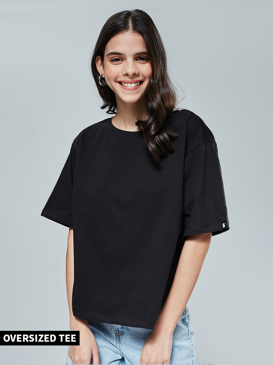 Buy Solids Black Womens Oversized T Shirt Online At The Souled Store 0605