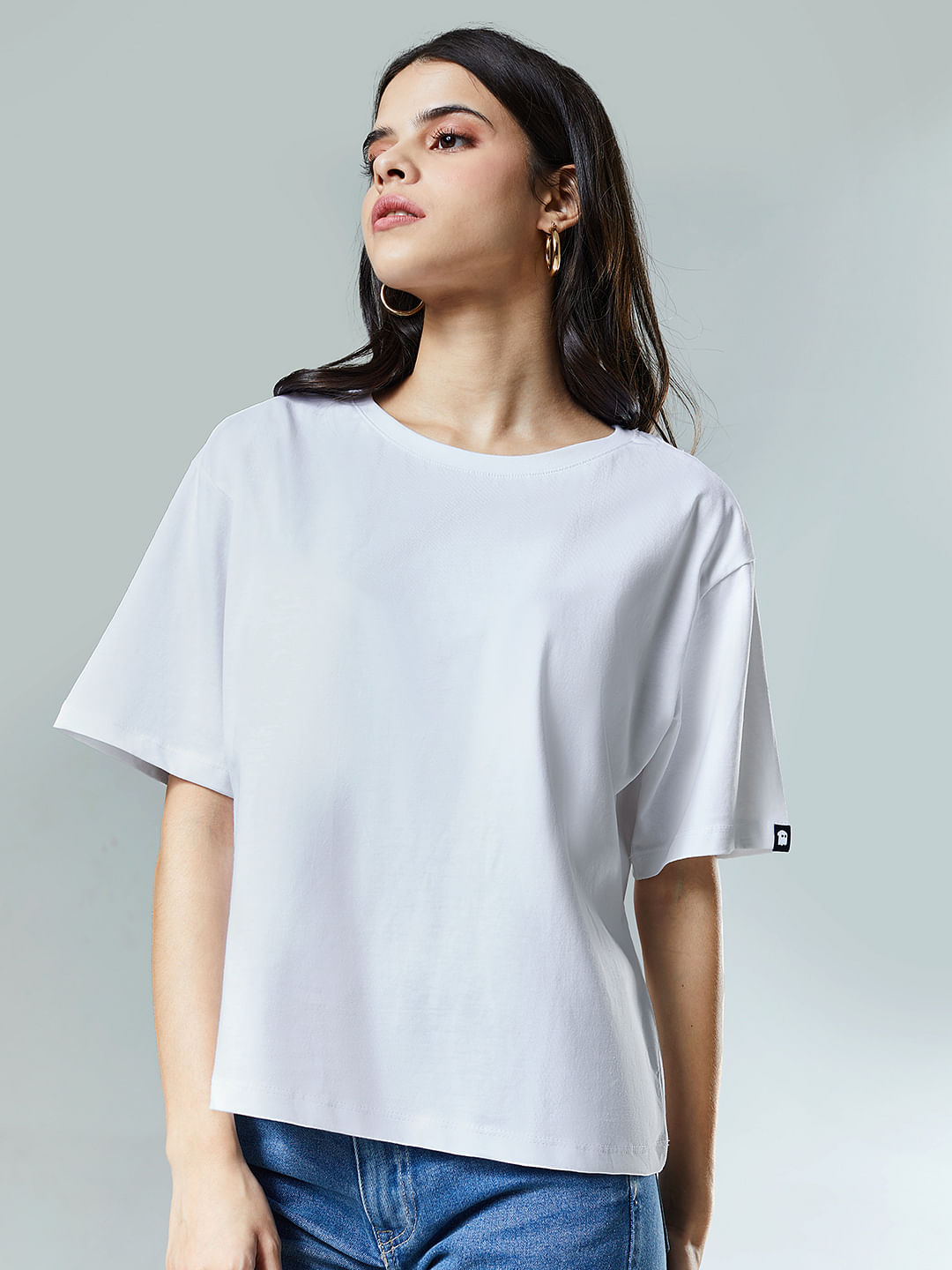 Buy Solids White Women's Oversized T-Shirt online at The Souled Store