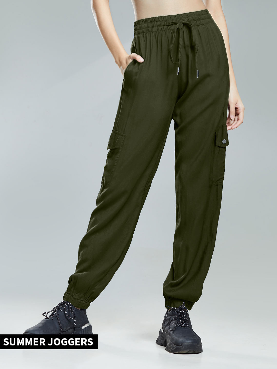 olive cargo joggers