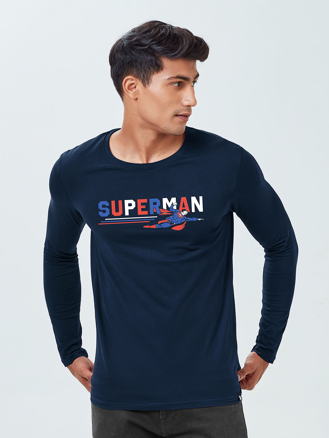 Buy Superman Flying High Men Full Sleeve T-Shirts Online