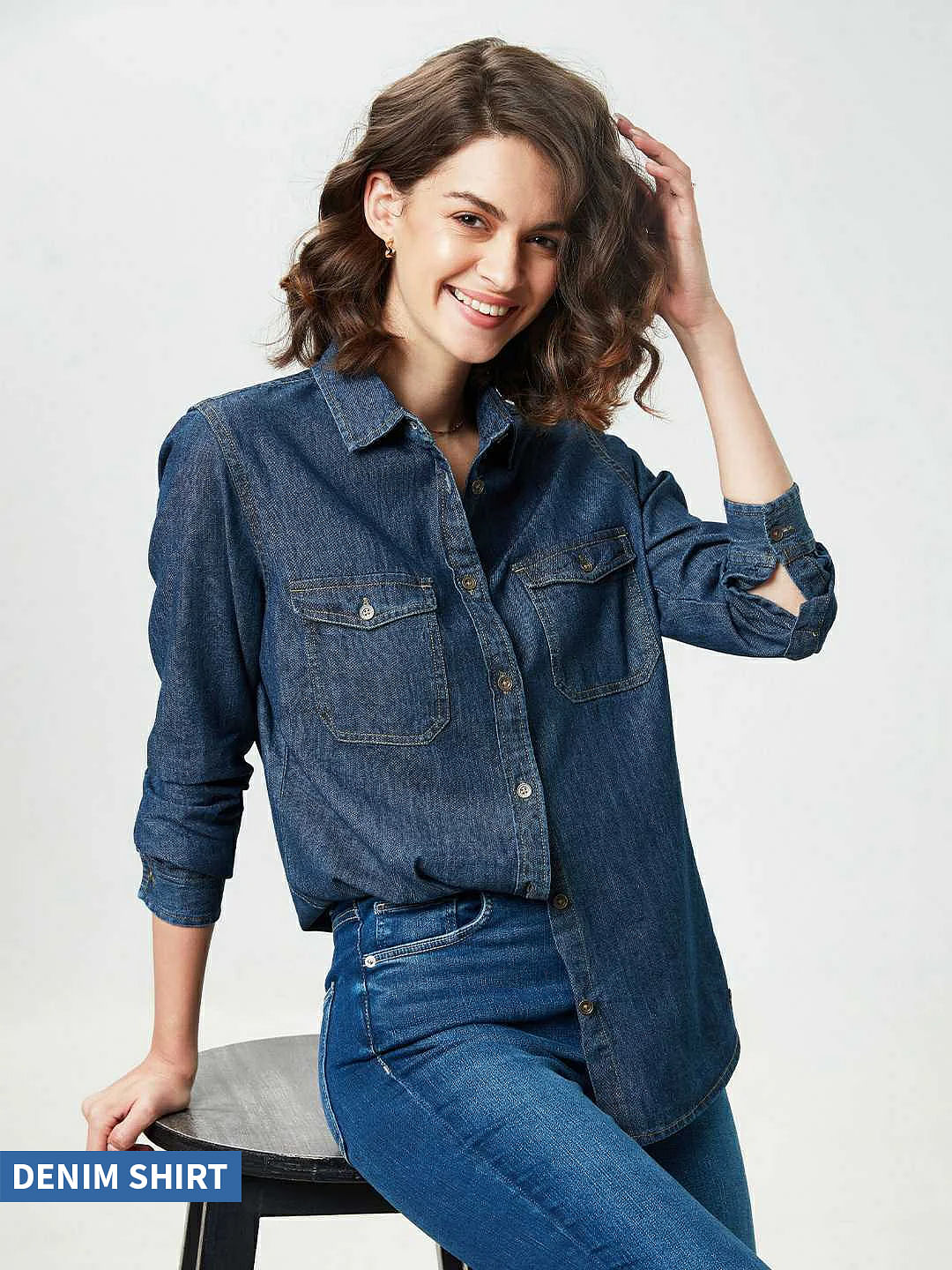 women's denim shirts long sleeve