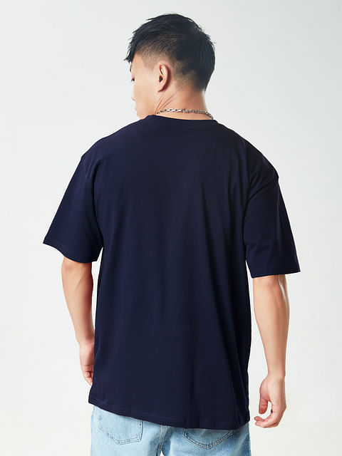 Buy Basic Solids: Navy Oversized T-shirt Online