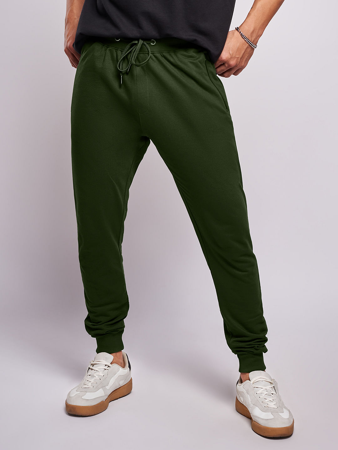 blue green joggers