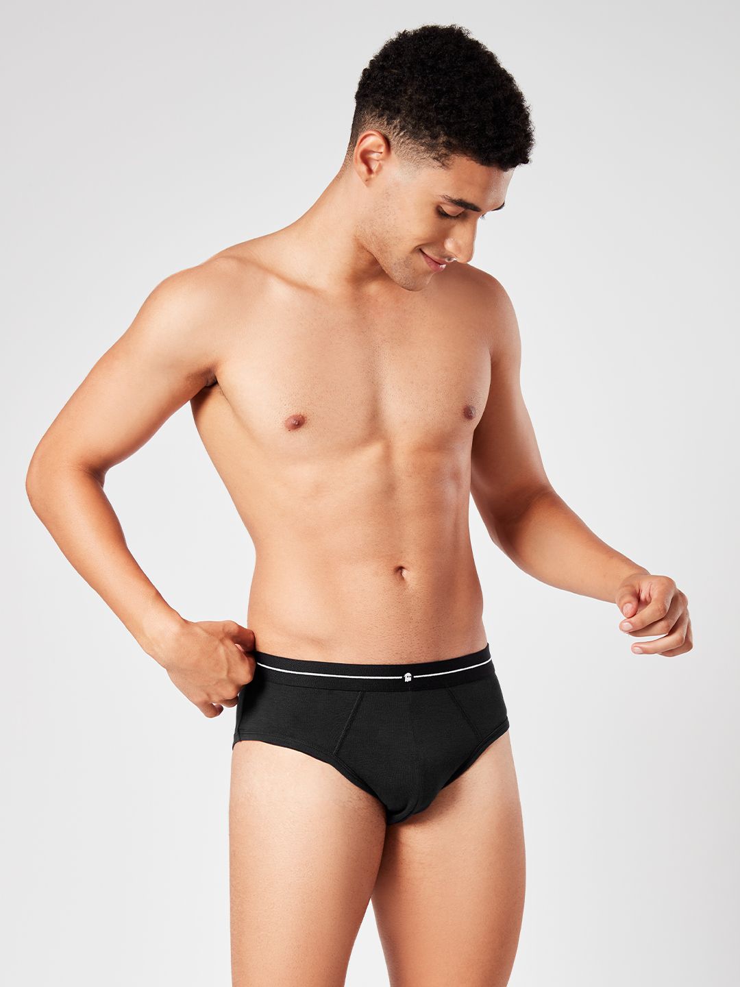 Buy Solids Black Briefs Underwear Online