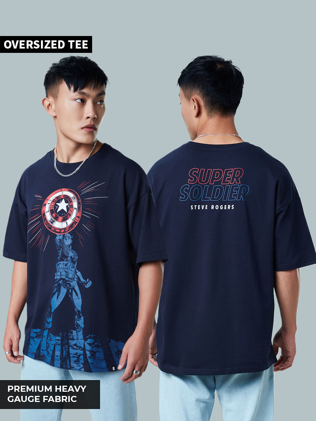 Design Original sous Licence Marvel Comics Logo Logoshirt Captain America T-Shirt Enfant Garçon Bleu 