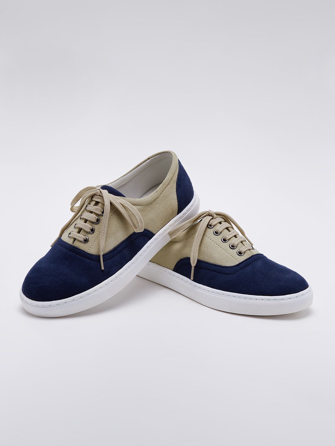 Buy Colour Block Basics Blue And White For Women Lace Up Shoes Online