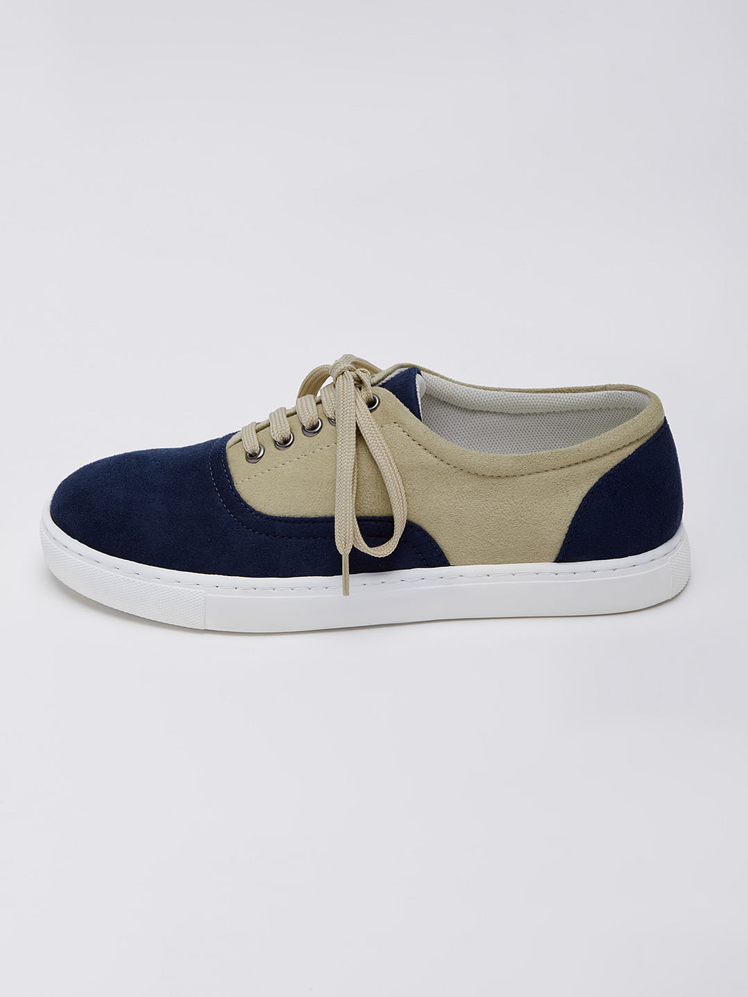Buy Colour Block Basics Blue And White For Women Lace Up Shoes Online