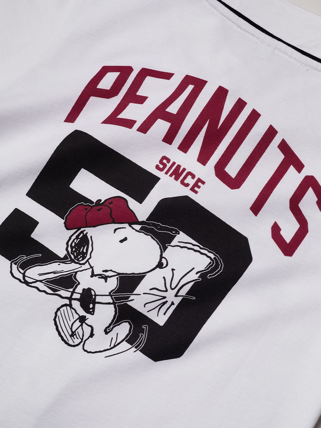 Buy Peanuts Baseball Knit Shirt Red Online