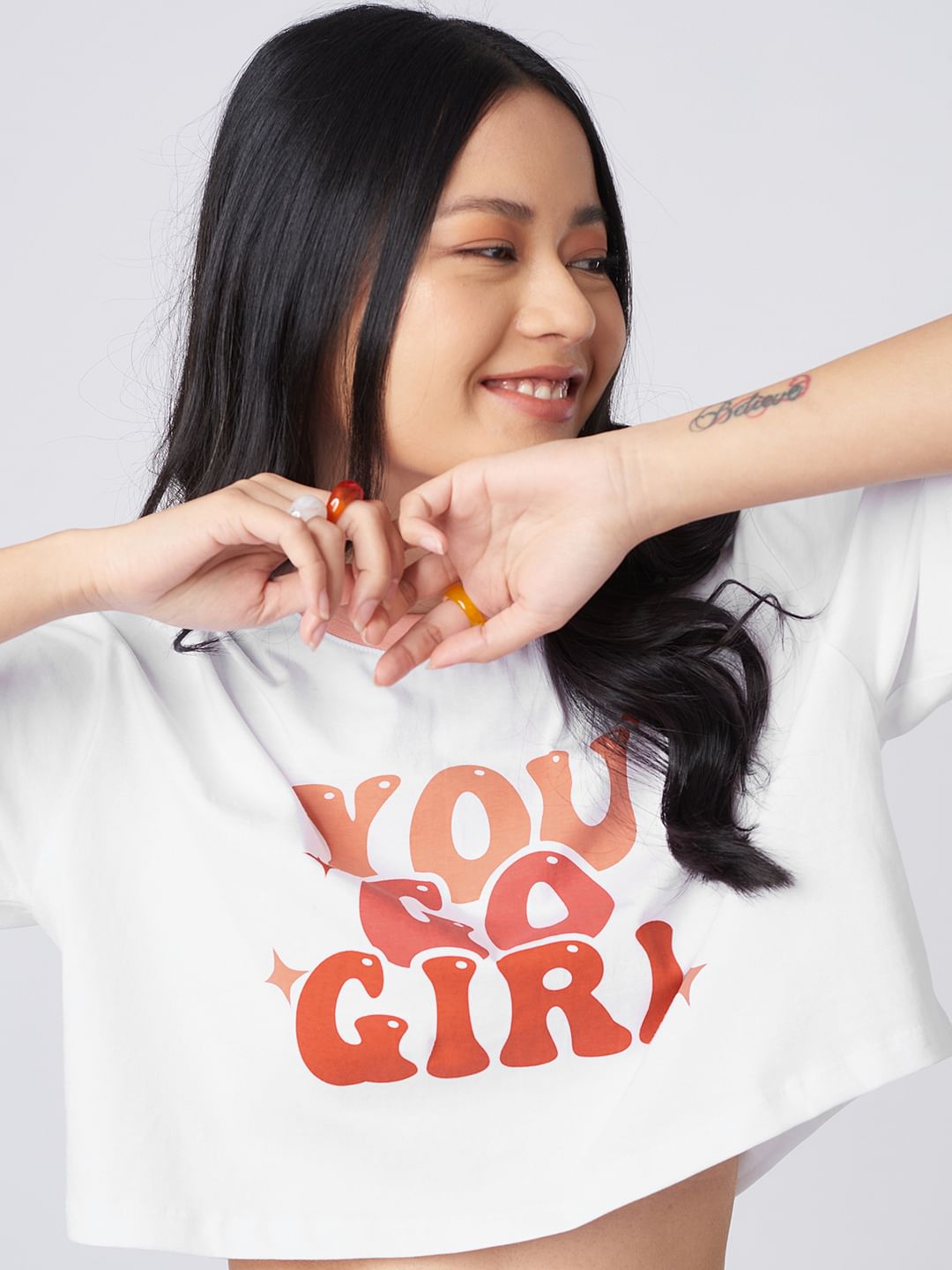 Buy Tss You Go Girl Womens Oversized Cropped T Shirt Online At The