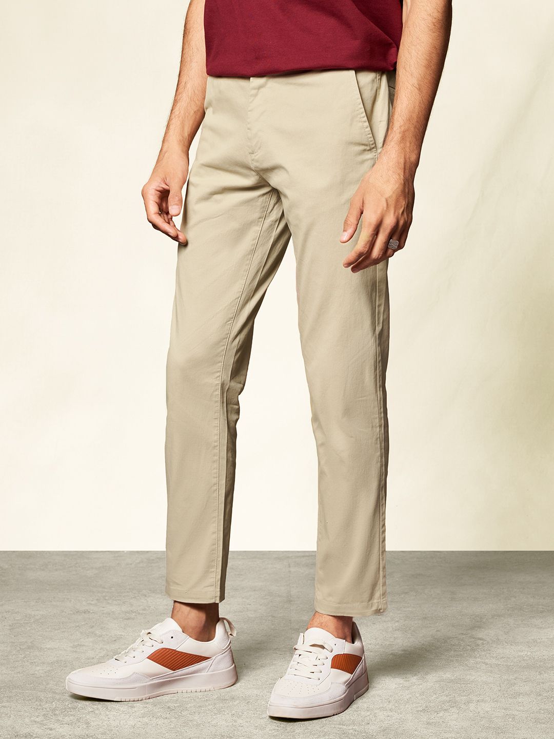 Buy Solids Beige Men's Chino Pant Online