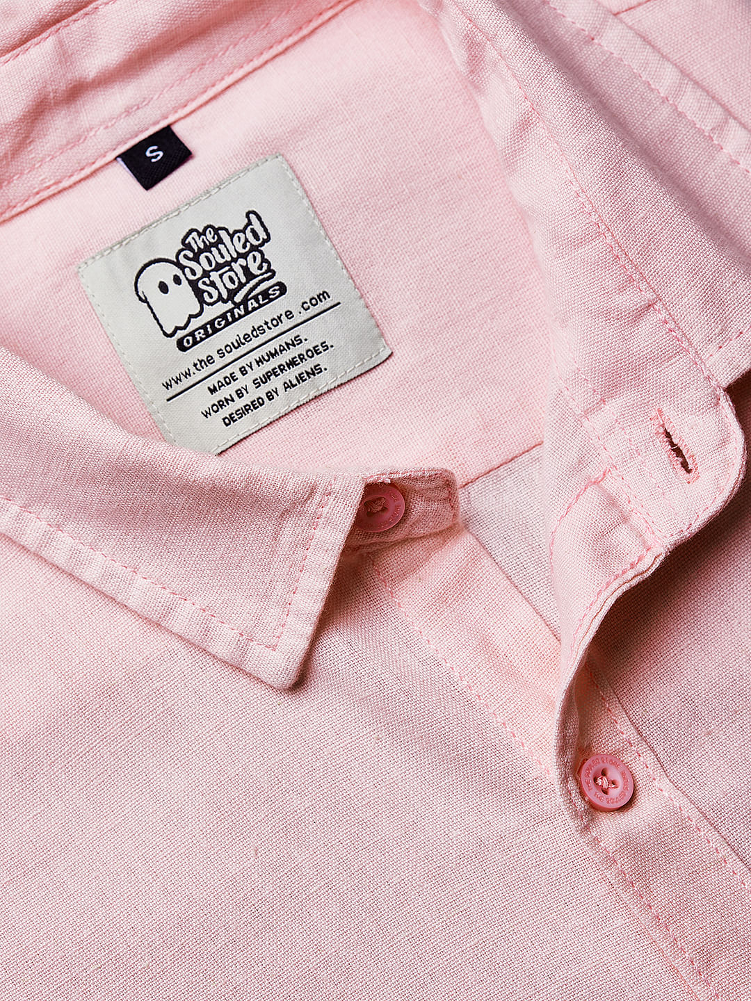 Buy Solids: Light Pink Shirts Online