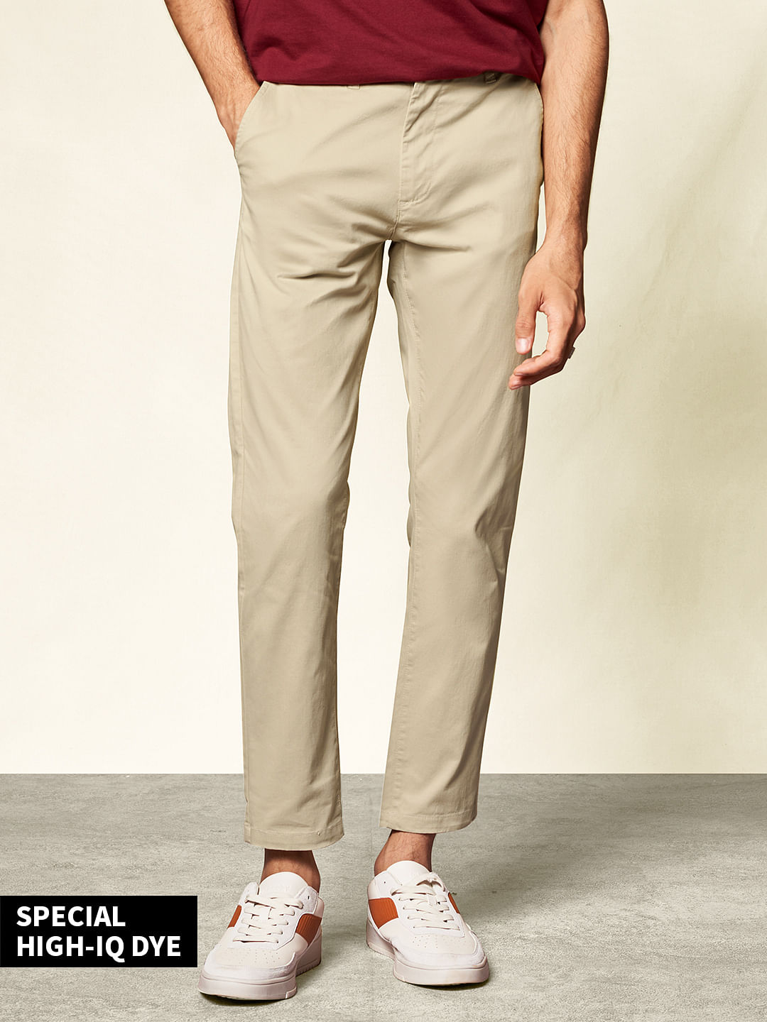 Buy Solids Beige Men's Chino Pant Online