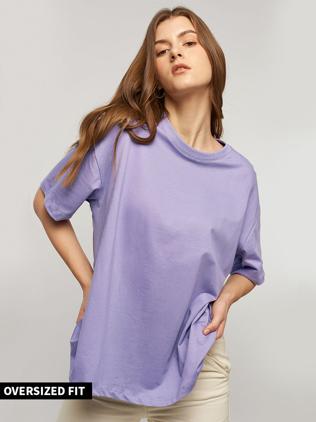 Buy Solids Lavender Womens Oversized T Shirt Online At The Souled Store 1599