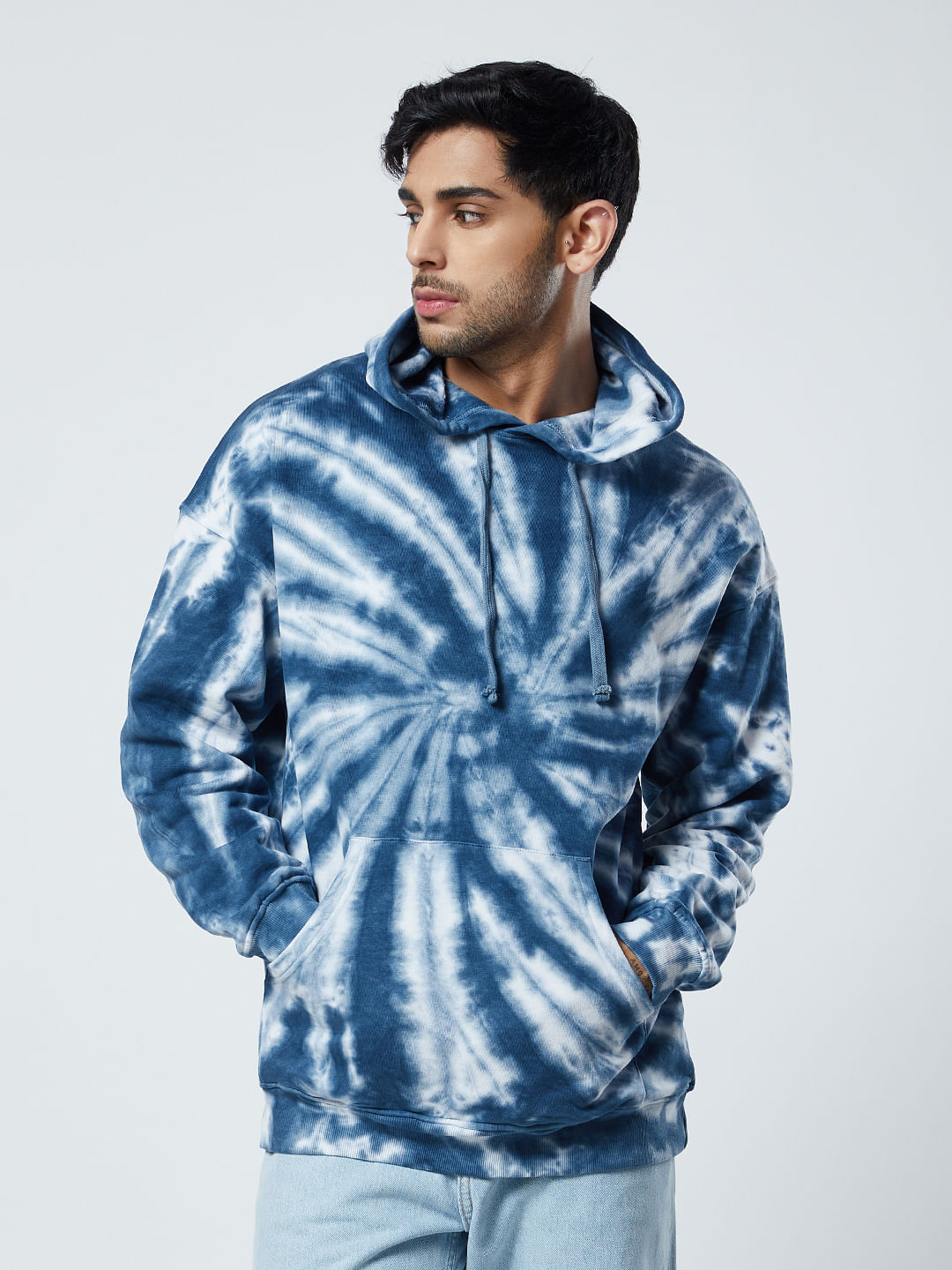 Buy Tie Dye: Sapphire Swirl Men Hoodie Online