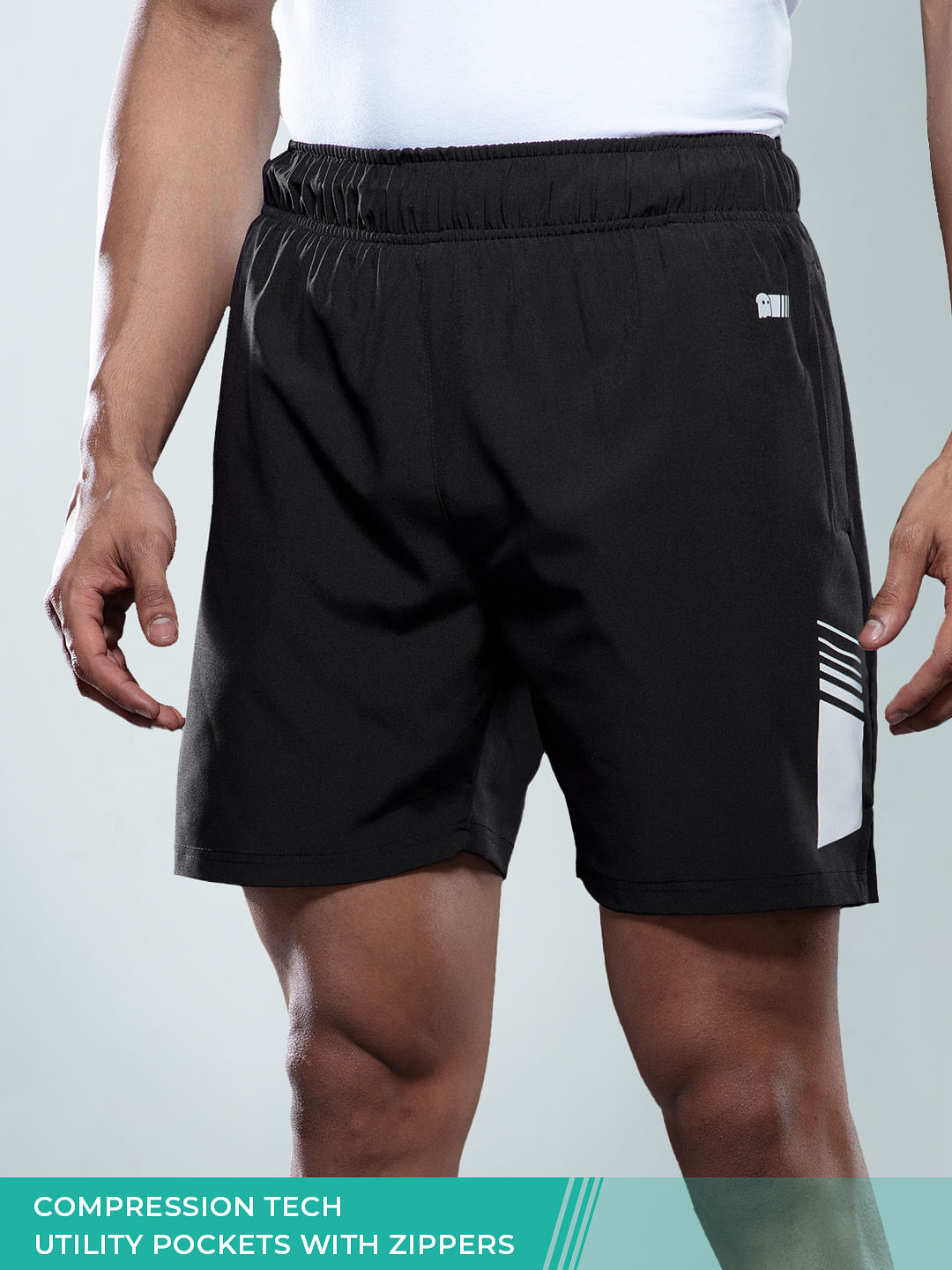 Buy Solids: Black Men's Running Shorts Online.