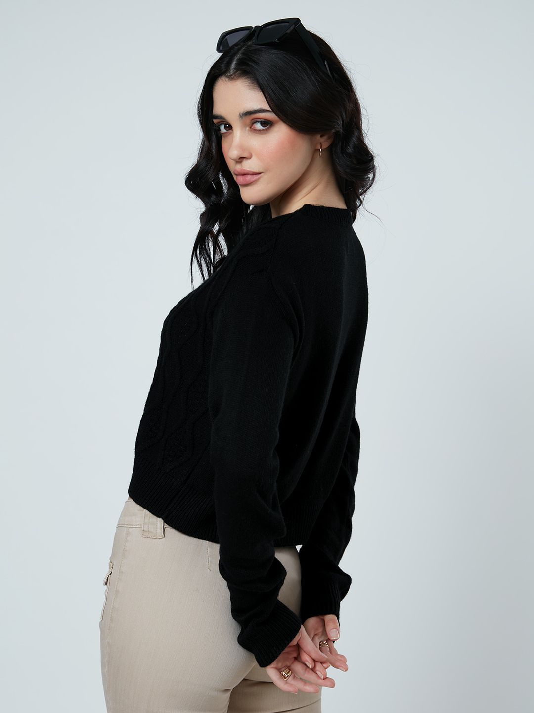 Buy Official Knitted Sweater Black Women Sweaters Online