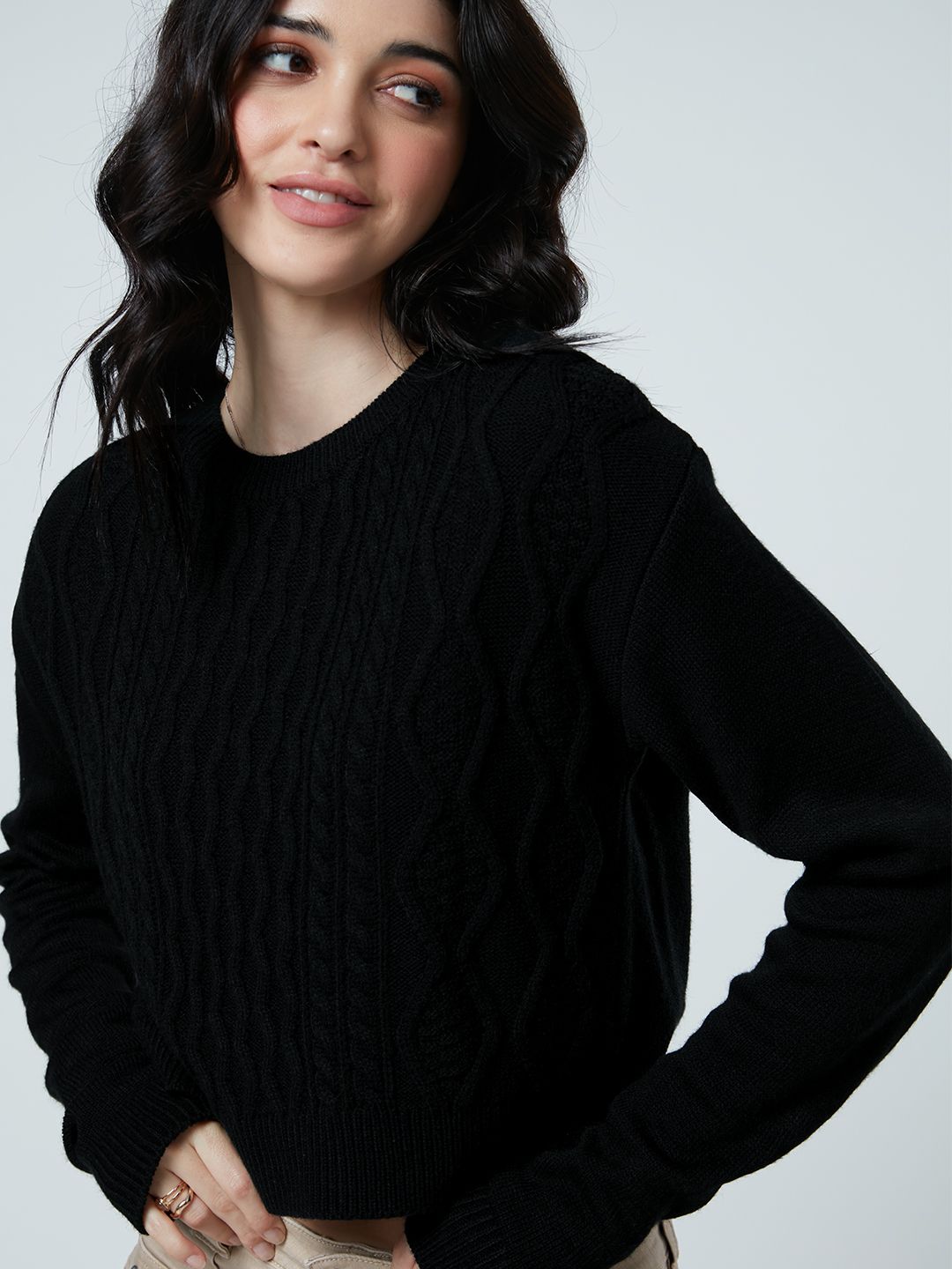 Buy Official Knitted Sweater Black Women Sweaters Online