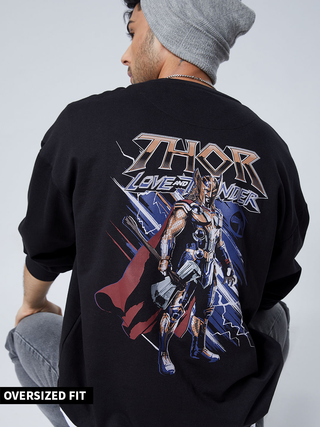 Buy Official Thor: God of Thunder Men Oversized Sweatshirts Online.