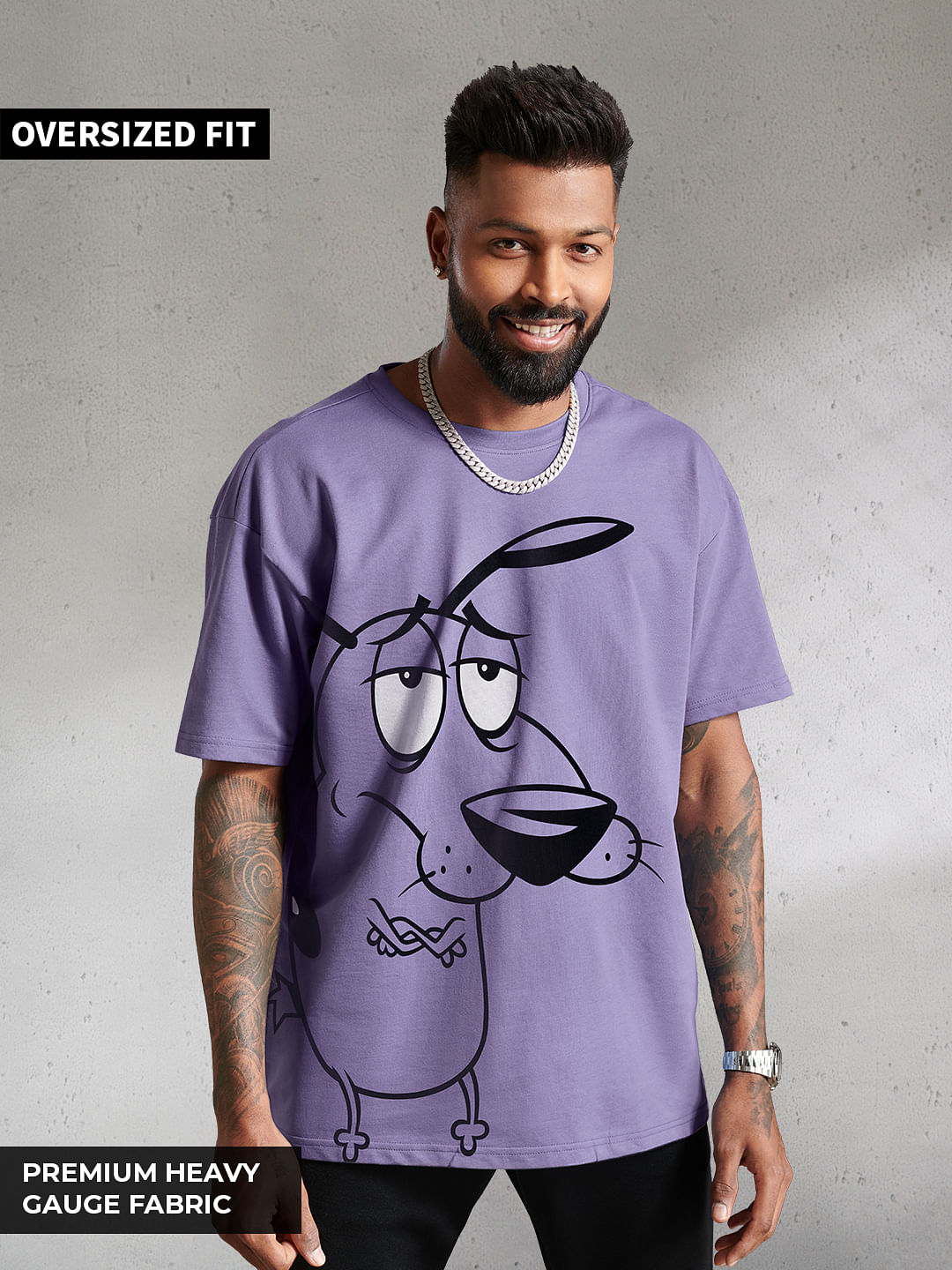 Buy Courage Lavender Scared Oversized T Shirts Online